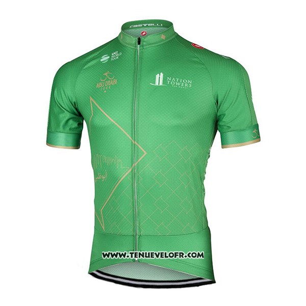 2017 Maillot Ciclismo Abu Dhabi Tour Vert Manches Courtes et Cuissard